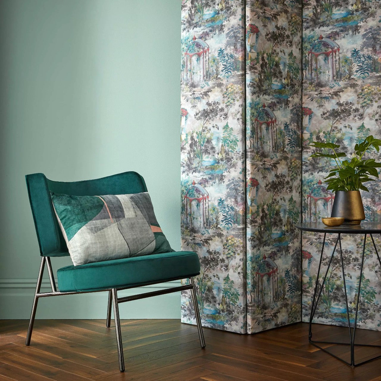 Pavilion Fern Green Luxury Toile Wallpaper - 1838 wallcoverings
