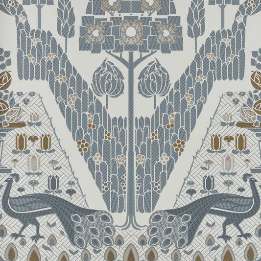 V&A Peacock Topiary - Monochrome Wallpaper - 1838 wallcoverings