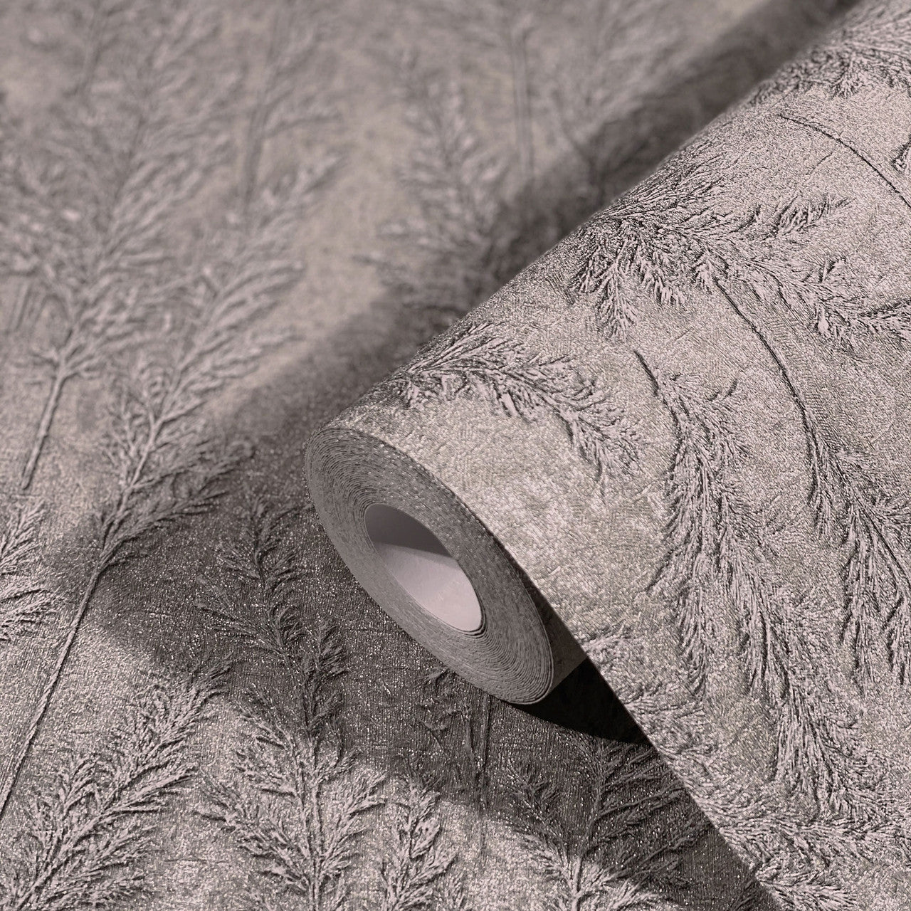 Feathery Tree Natural Opulence Grey Wallpaper - Galerie