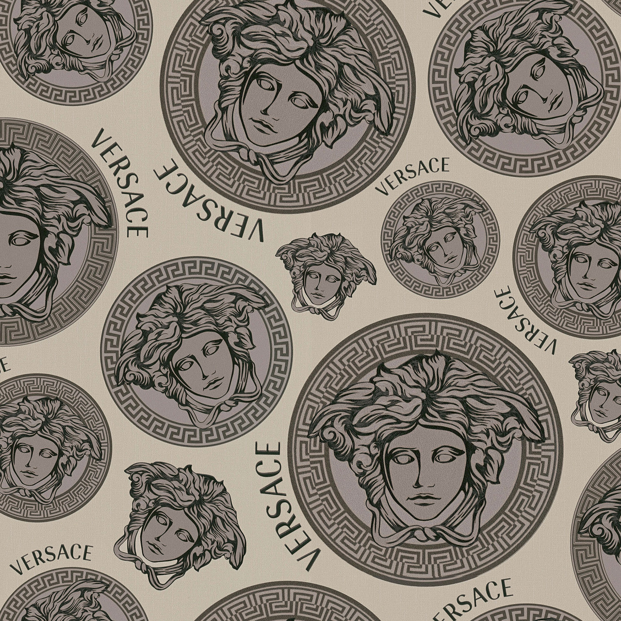 Medusa Amplified Wallpaper - Taupe - Versace

