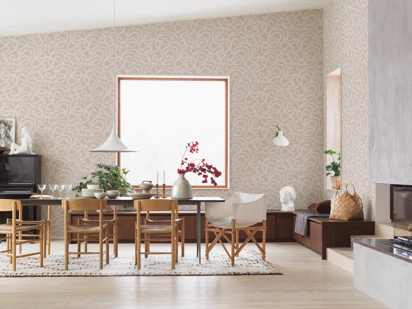 Curve Wallpaper - Cream - Borastapeter