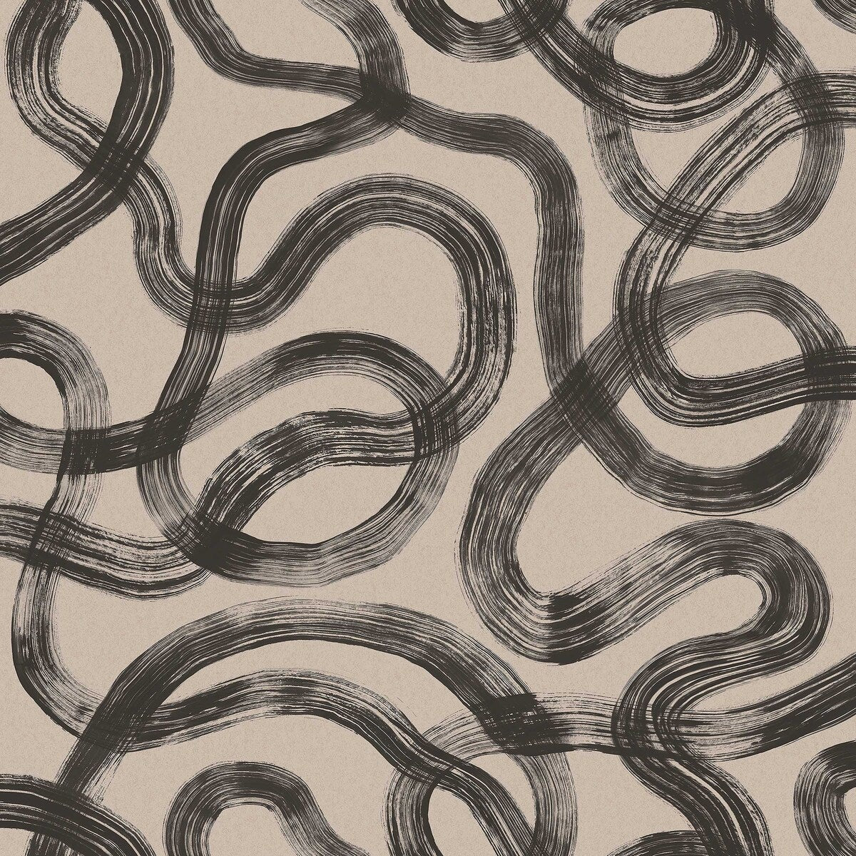 Curve Wallpaper - Black - Borastapeter