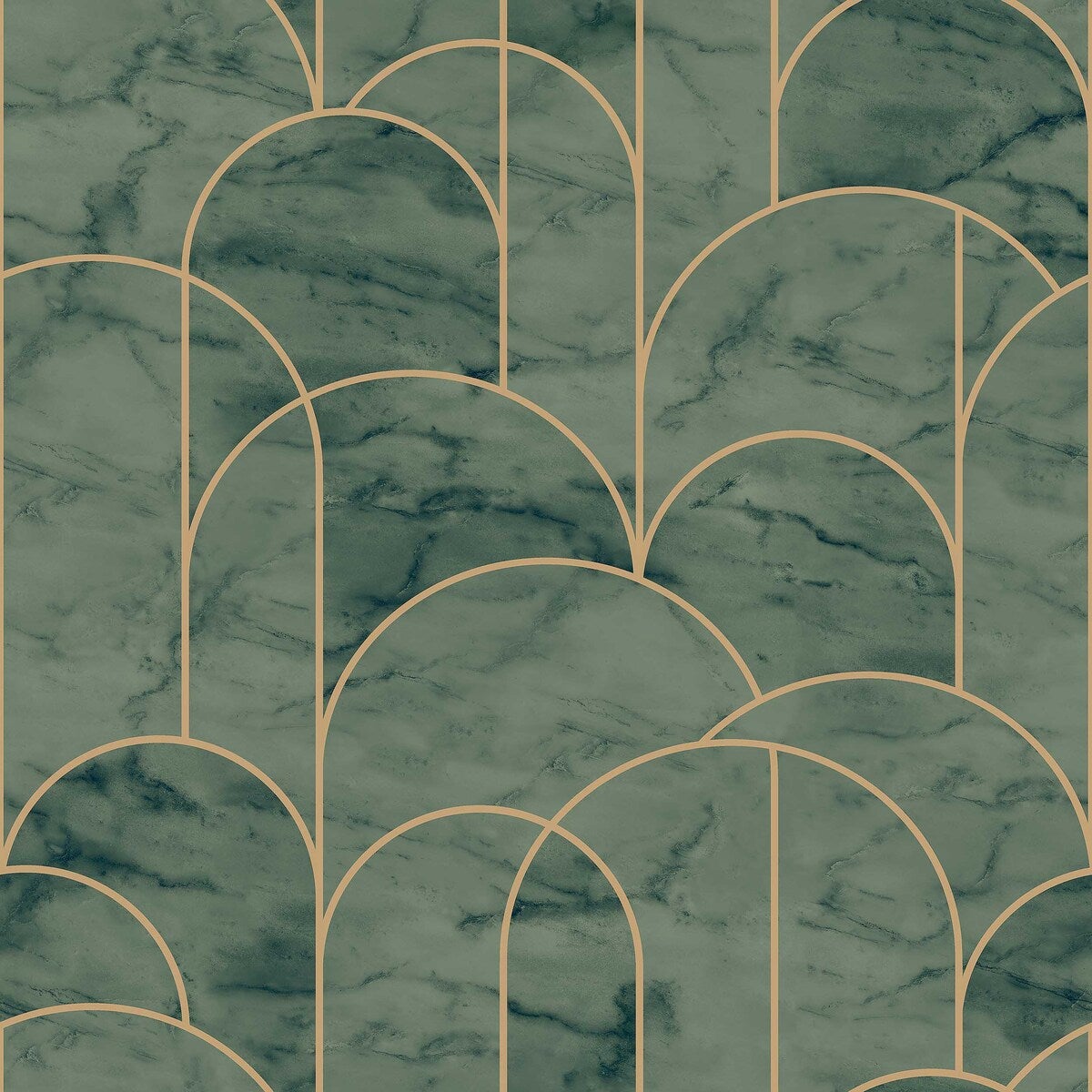 Arch Wallpaper - Green - Borastapeter