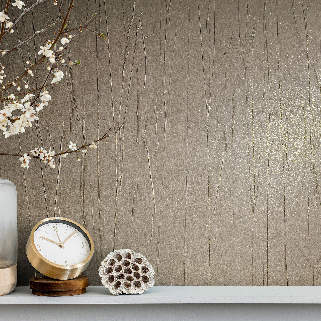 Crushed Natural Opulence Gold Wallpaper - Galerie