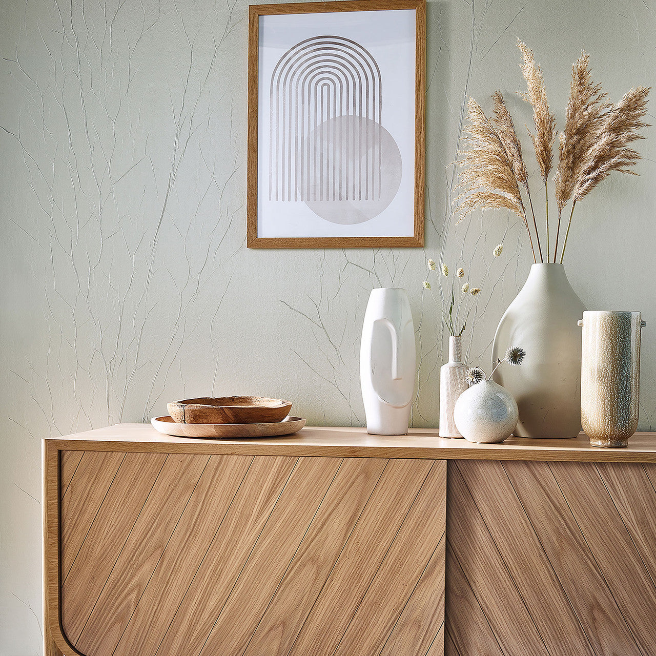 Crinkle Natural Opulence Beige Wallpaper - Galerie