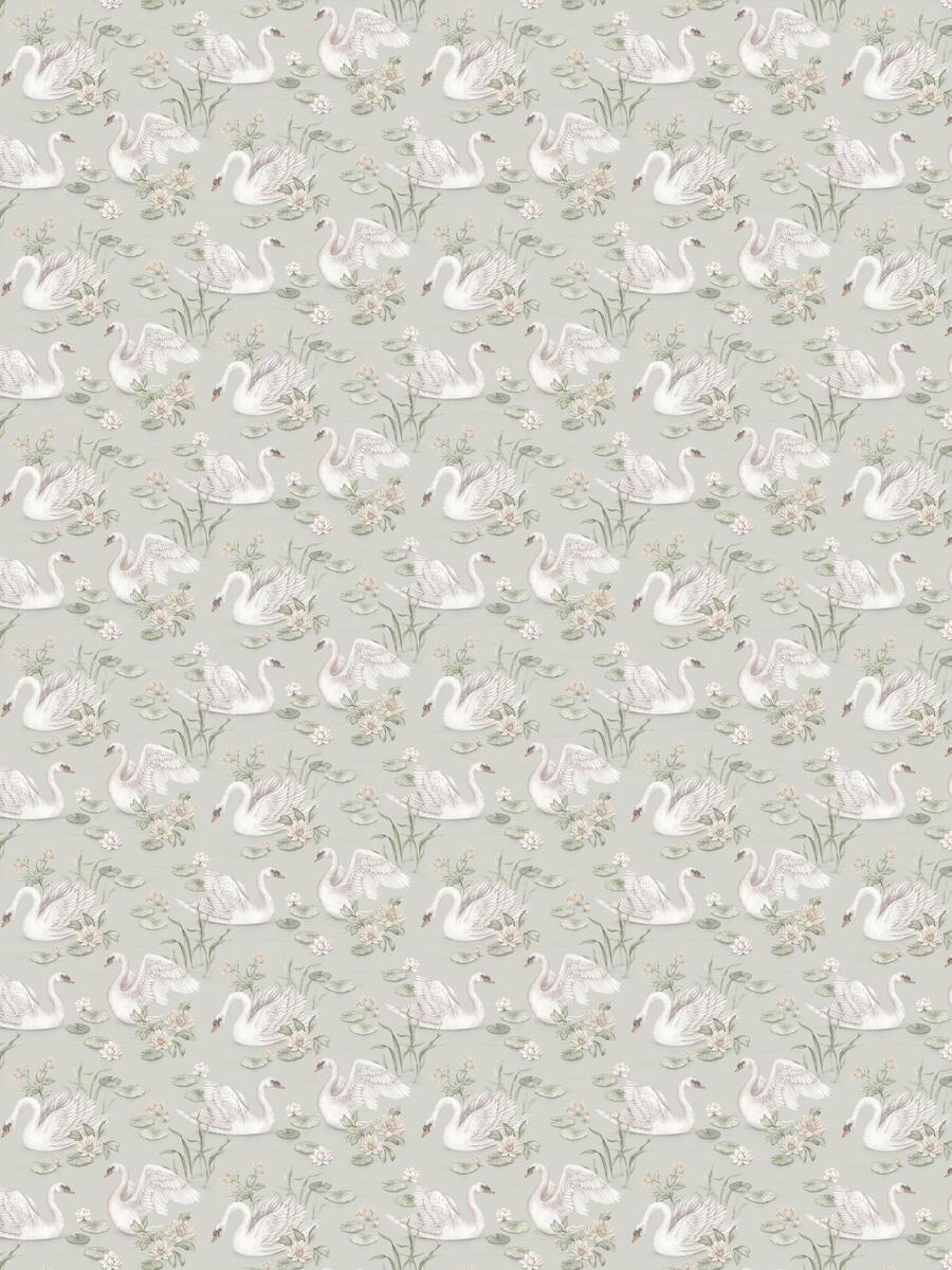 Lily Swan Wallpaper - Silver - Borastapeter
