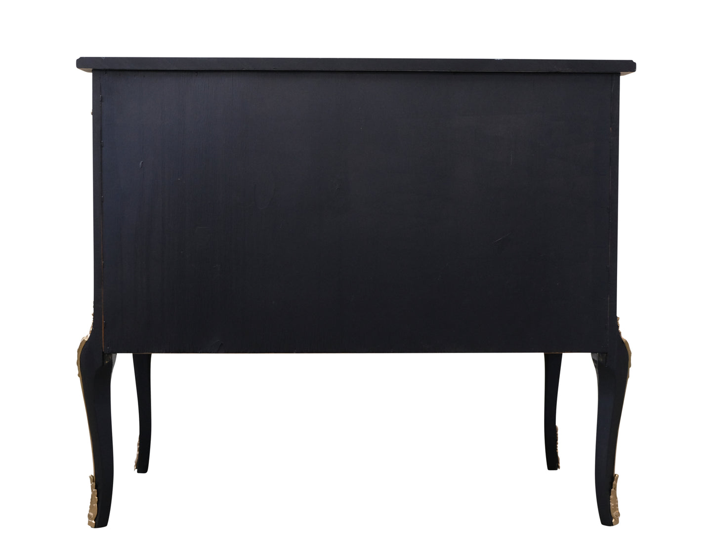 Комод Gustavian Haupt с тремя ящиками, черная отделка с латунными деталями