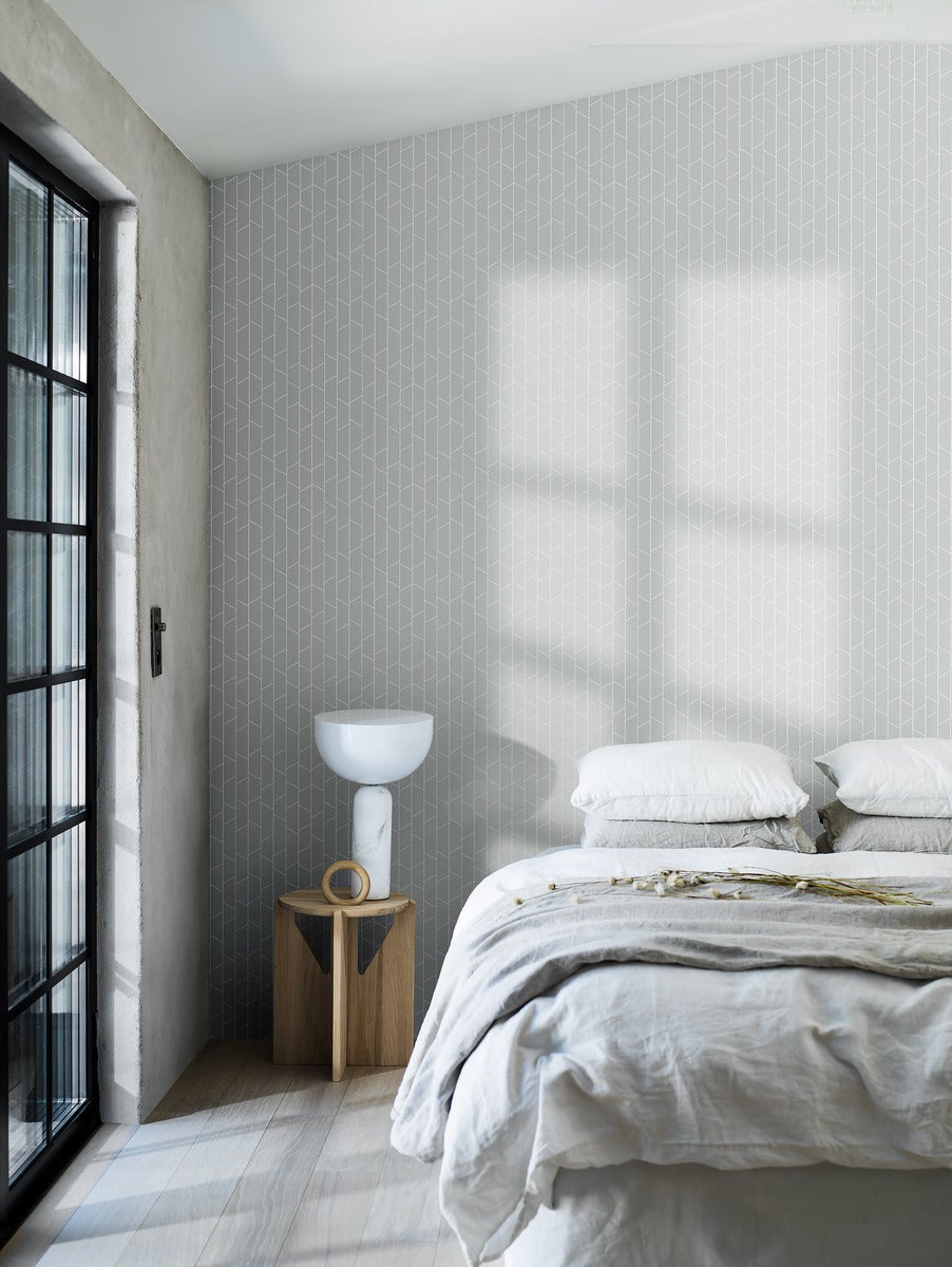 Angle Wallpaper - Silver - Borastapeter