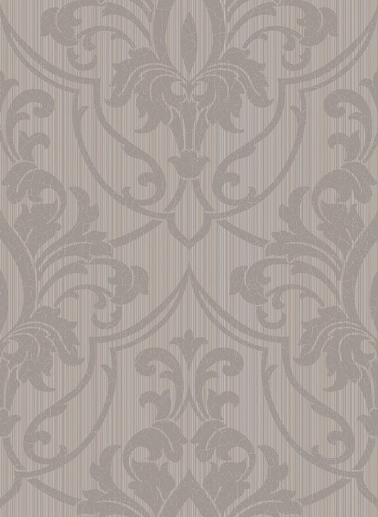 St Petersburg Damask Wallpaper - Gray - Cole & Son