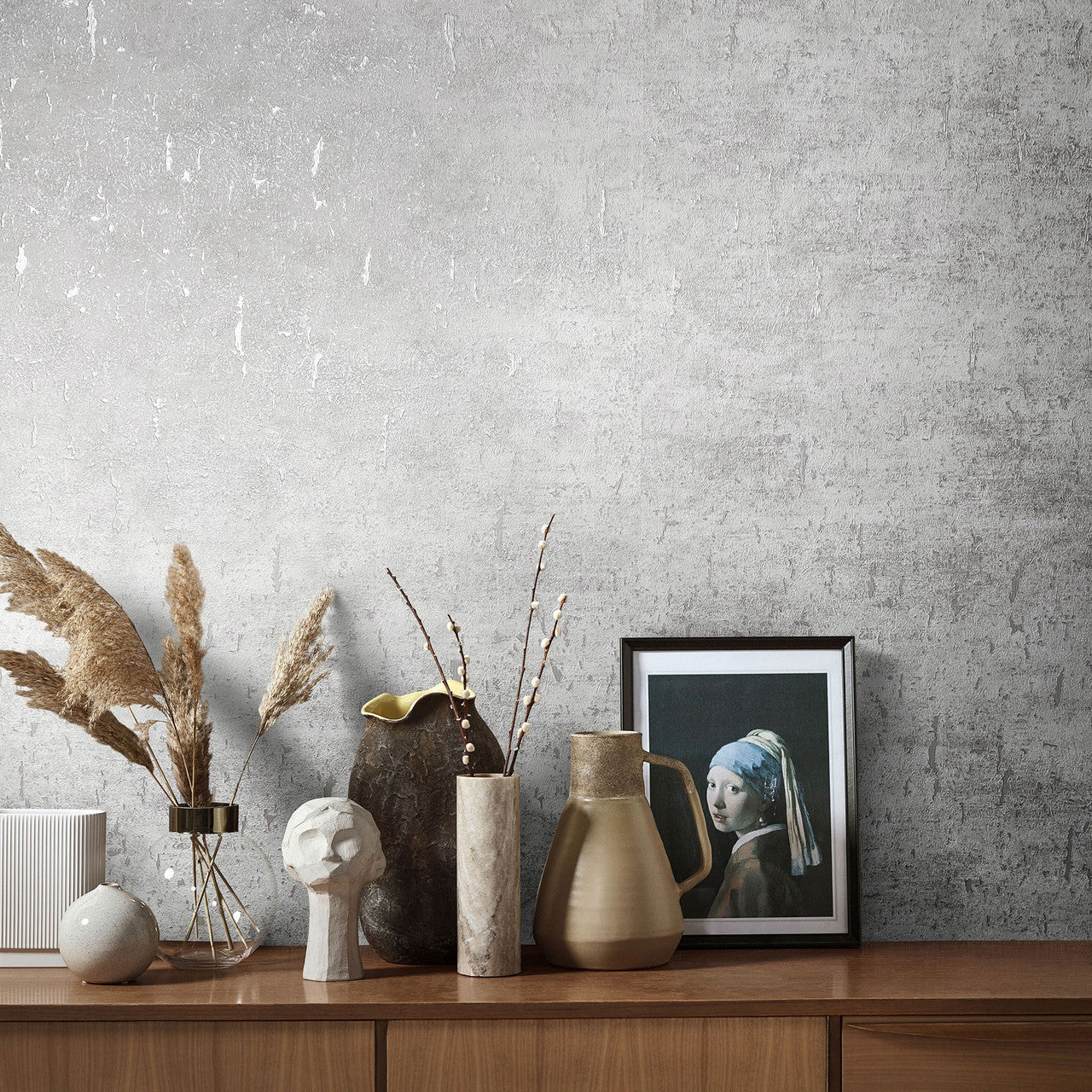 Cork Natural Opulence White Wallpaper - Galerie