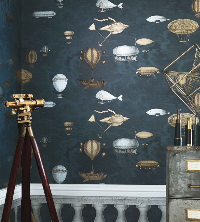 Macchine Volanti Room Wallpaper - Gray