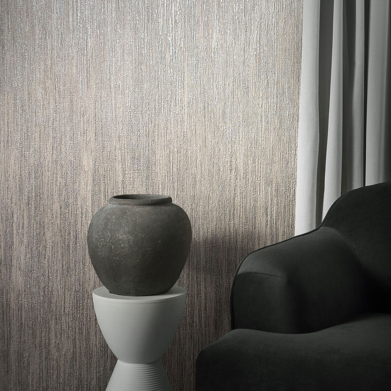 Waterfall Natural Opulence Greige Wallpaper - Galerie