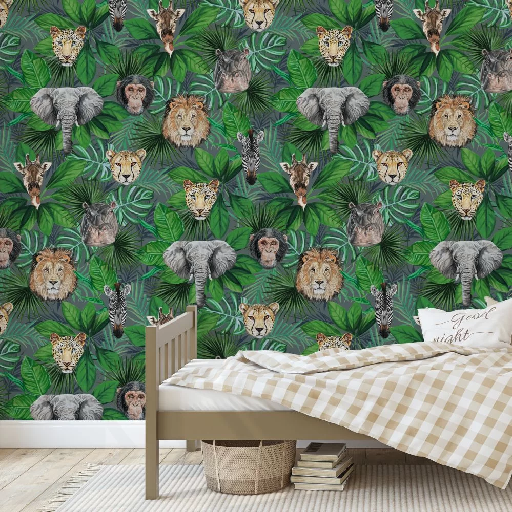 Geoffrey & Friends Wallpaper - Jungle Green - The Graduate Collection