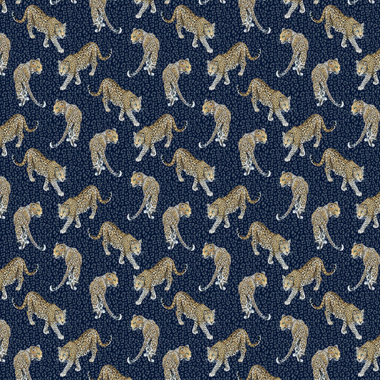 All Over Leopard Wallpaper - Blue - The Graduate Collection