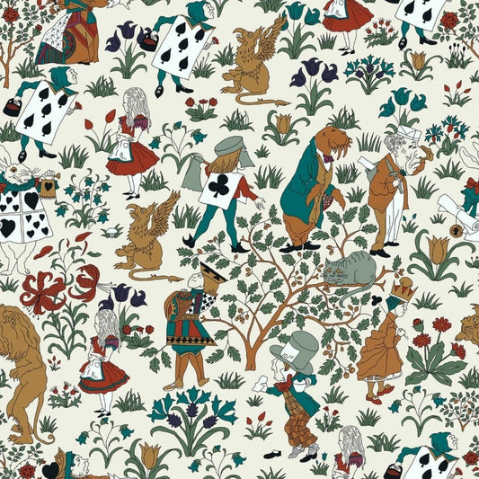 ALICE IN WONDERLAND Wallpaper - Cream - House of Hackney