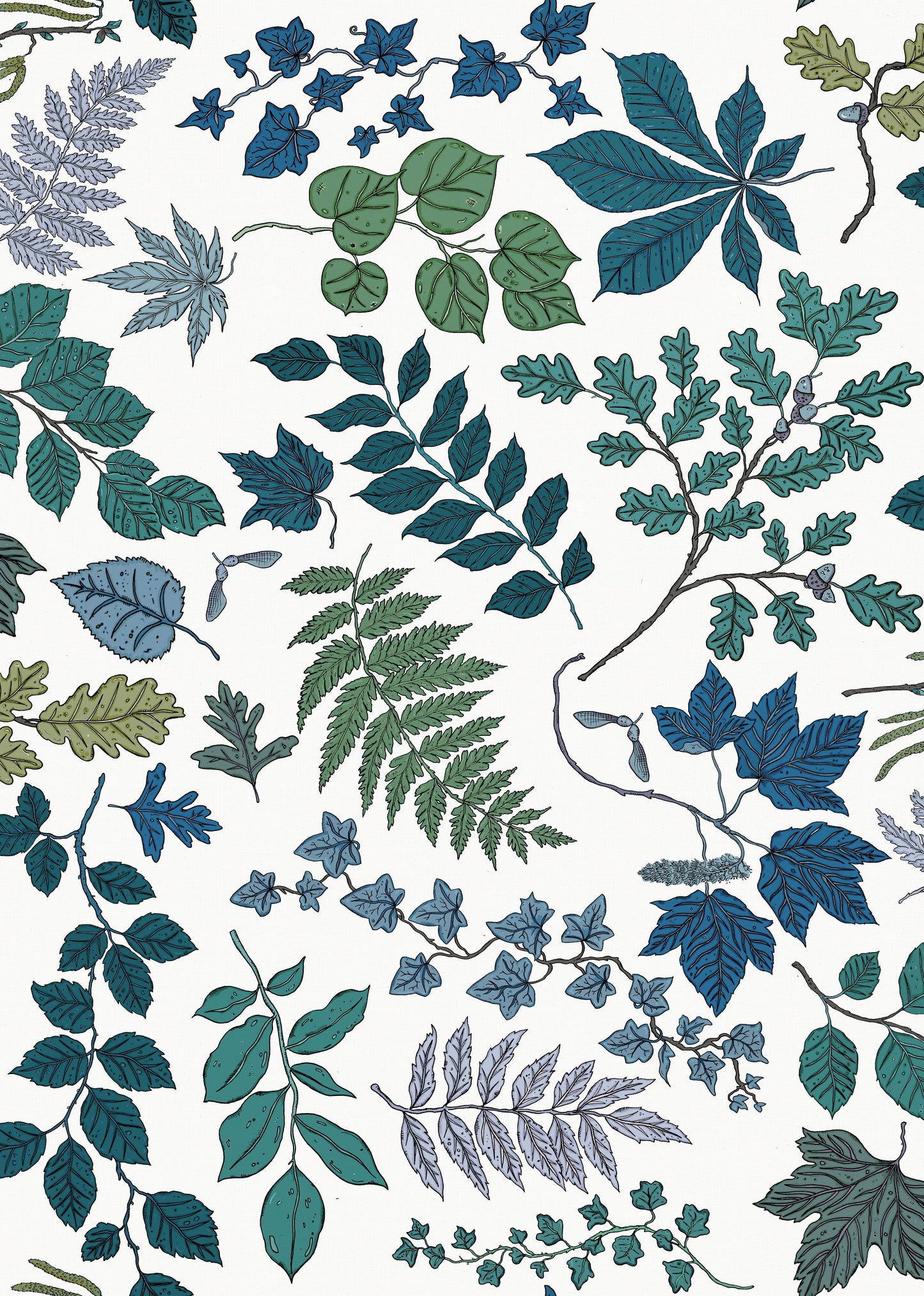 Arbor Wallpaper - Blue - Wear The Walls