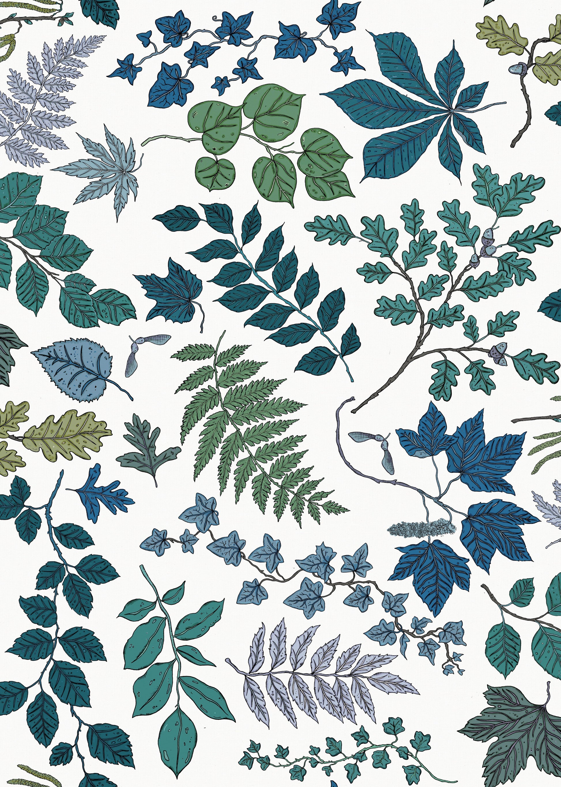 Arbor Wallpaper - Blue - Wear The Walls