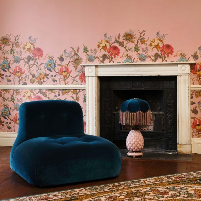 ARTEMIS Climbing Walls Wallpaper - Blush - House of Hackney