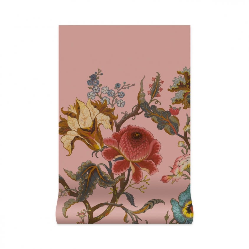 ARTEMIS Climbing Walls Wallpaper - Blush - House of Hackney