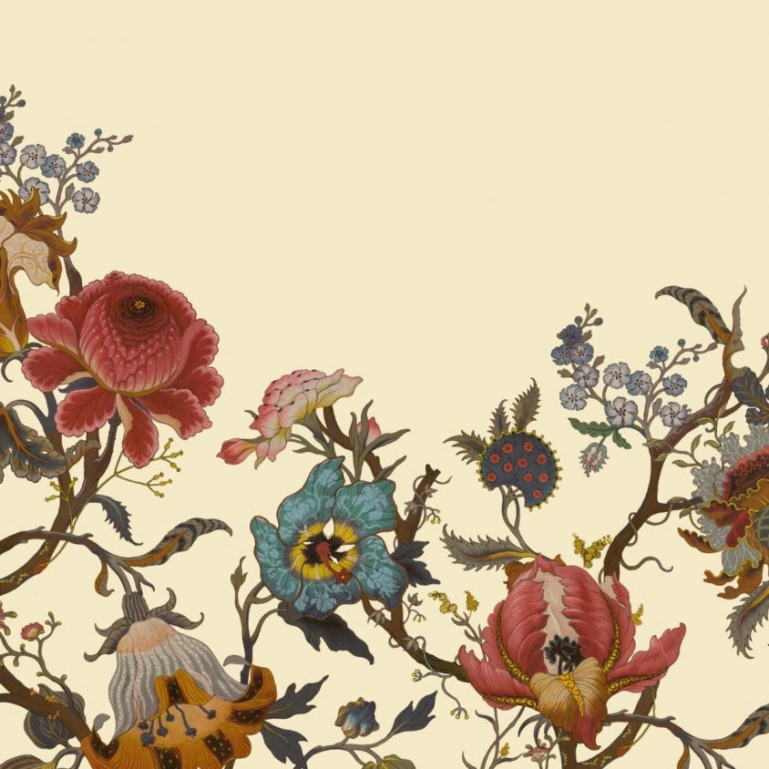 ARTEMIS Climbing Walls Wallpaper - Ecru - House of Hackney