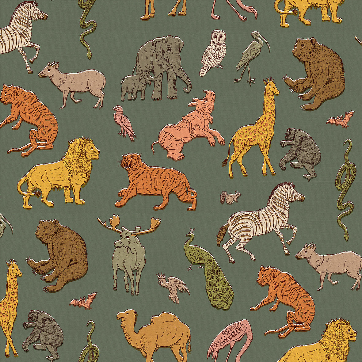 Assemble Wallpaper - Green - Wear The Walls