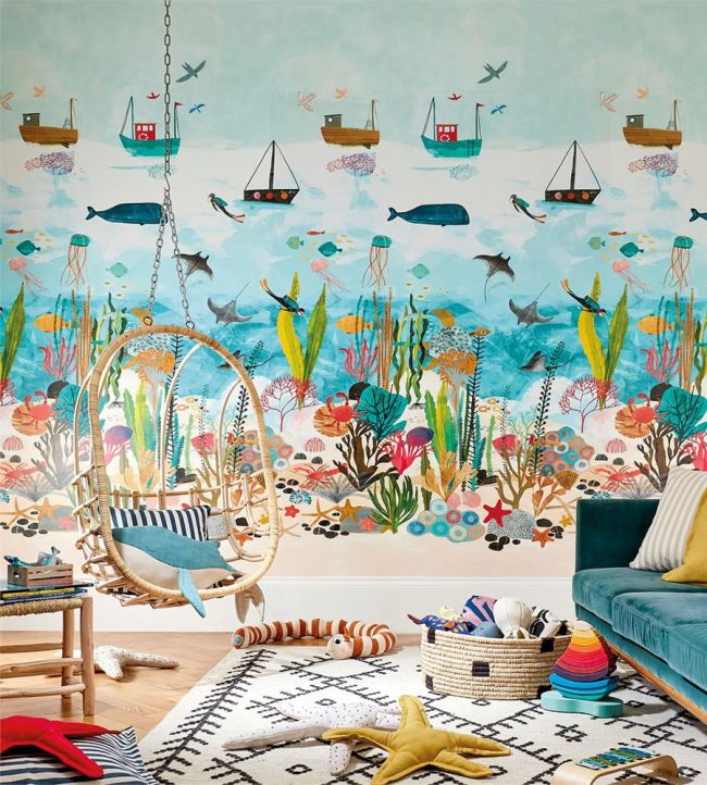 Above and Below Wallpaper - Marine Life - HLTF112648 - Harlequin