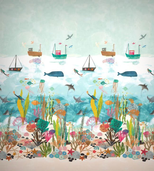 Above and Below Wallpaper - Marine Life - HLTF112648 - Harlequin
