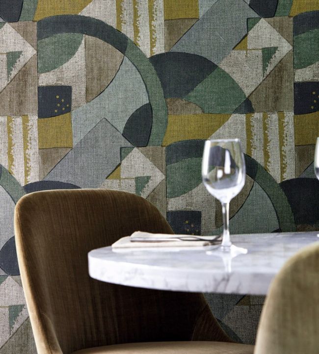 Abstract 1928 Wallpaper - Antique Olivine - ZRHW312887 - Zoffany