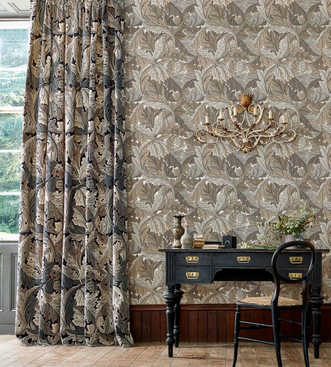 Acanthus Fabric - Charcoal/Grey - 226399 - Morris & Co