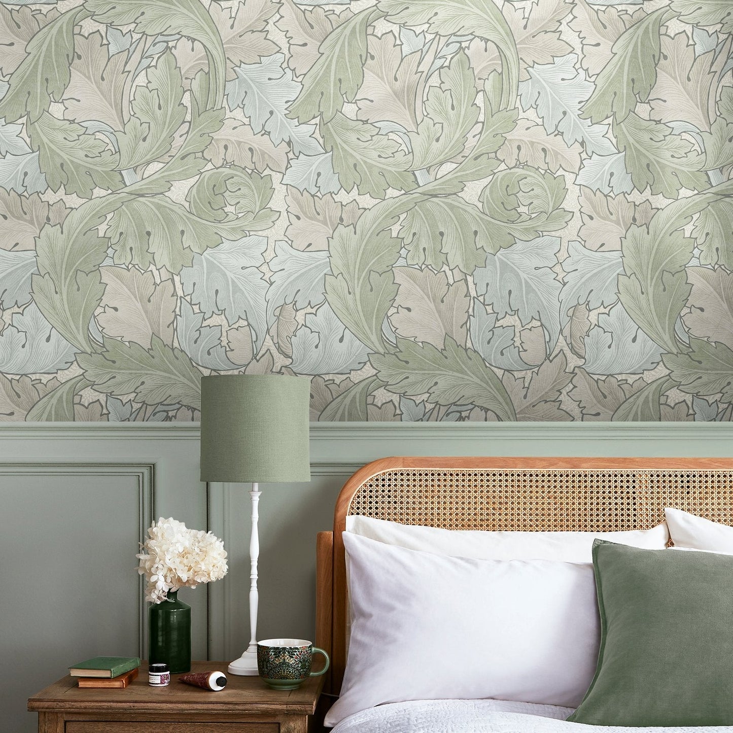 Acanthus Wallpaper - Sage & Duck Egg - 124228 - William Morris AH