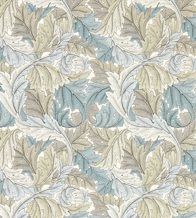Acanthus Wallpaper - Slate/Dove - W0175/03 - Clarke & Clarke