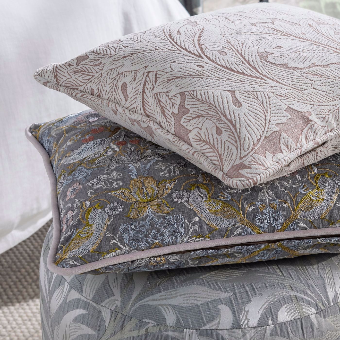 Acanthus Weave Fabric - Blush - F1741/01 - Clarke & Clarke