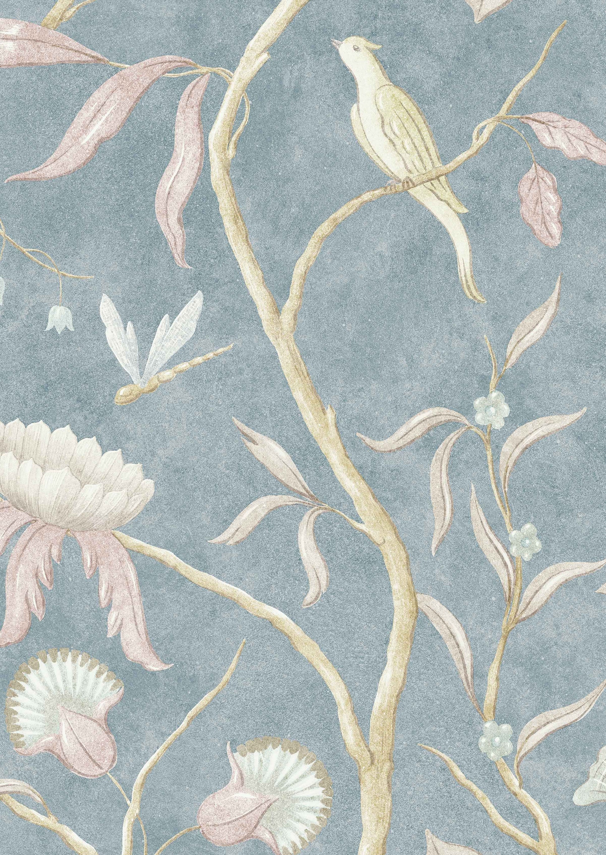 Adam's Eden Wallpaper - Blue - Lewis & Wood