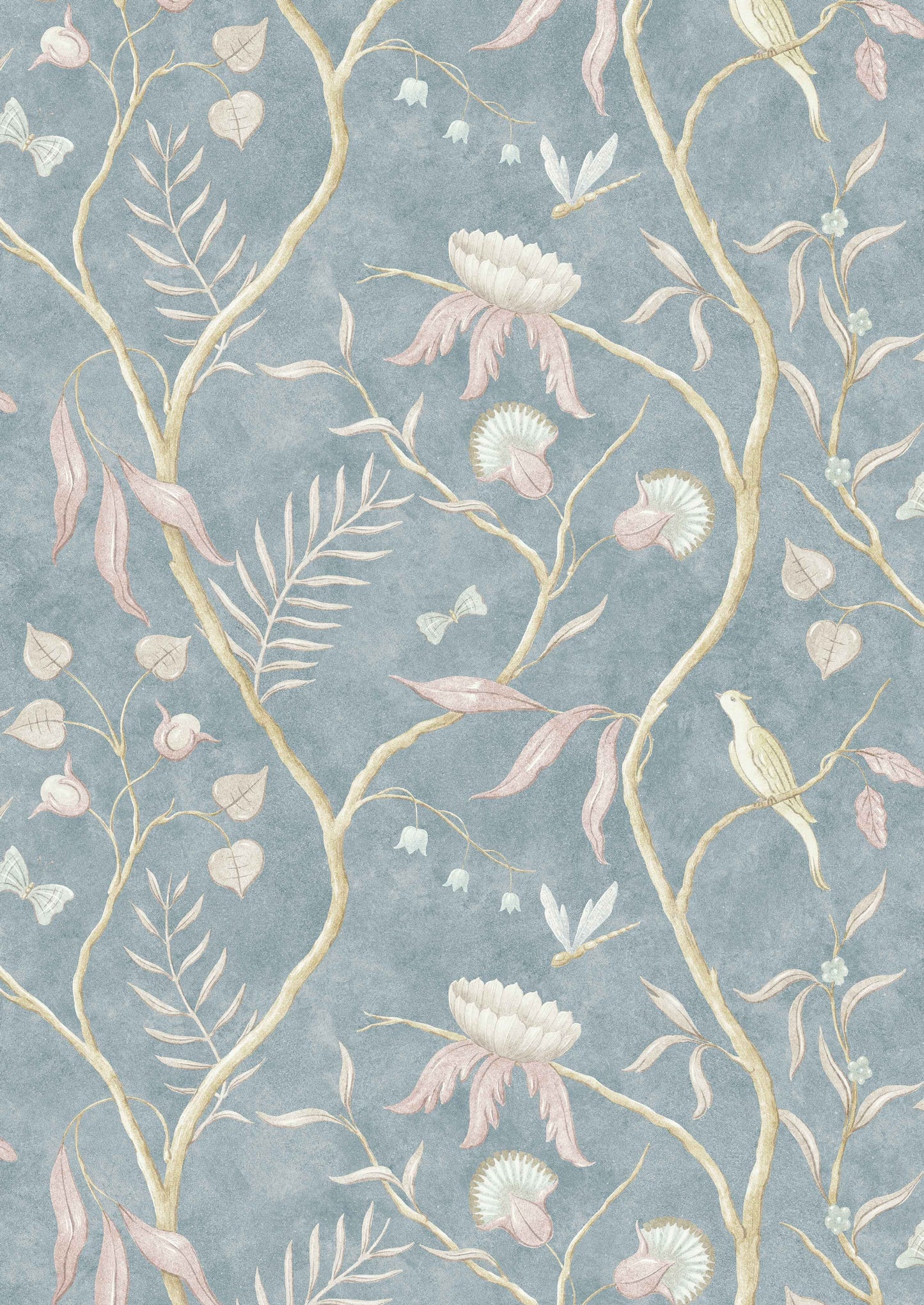 Adam's Eden Wallpaper - Blue - Lewis & Wood