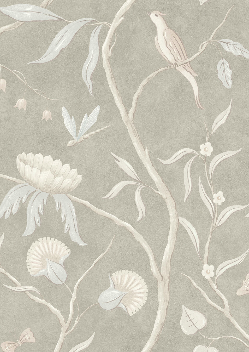 Adam's Eden Wallpaper - Gray - Lewis & Wood