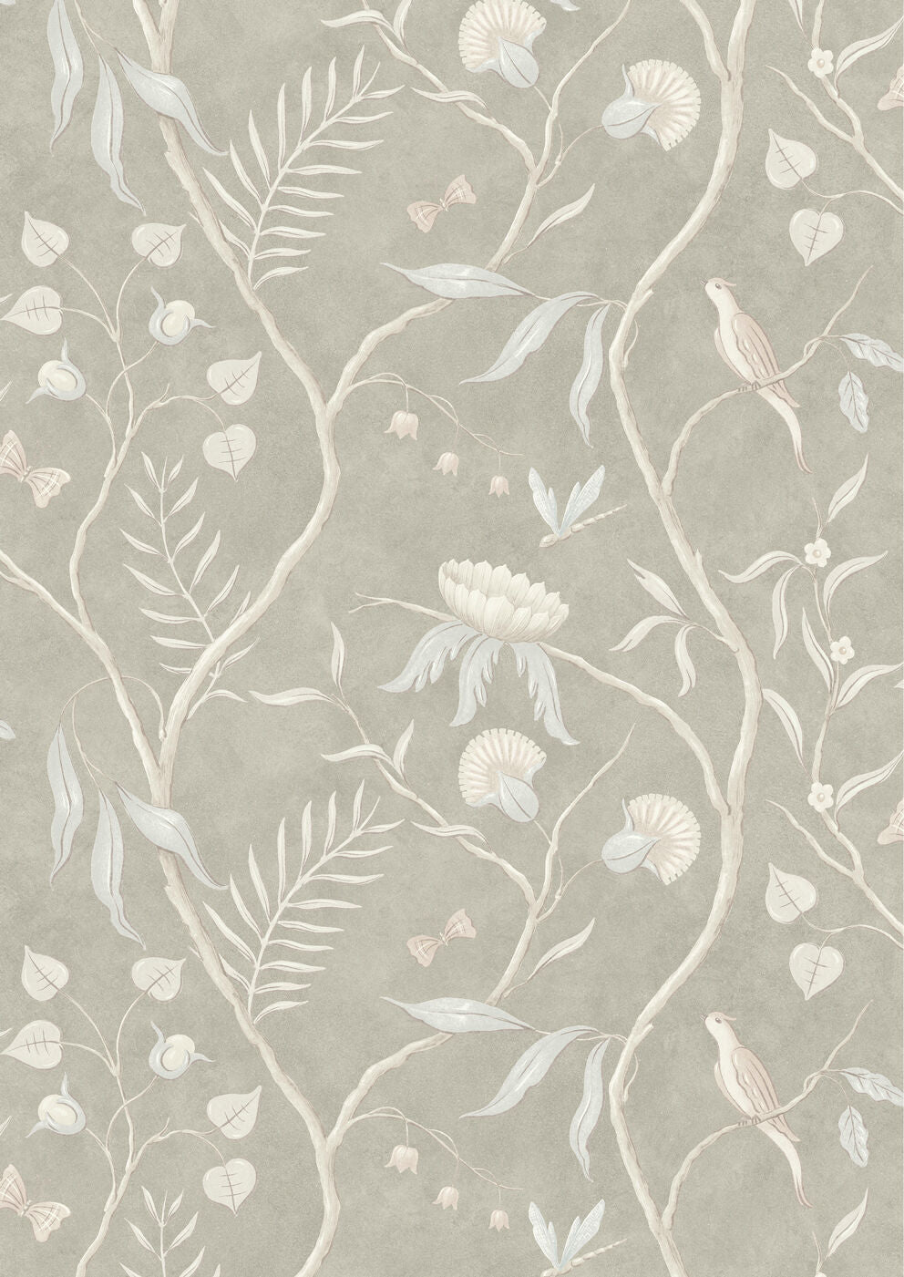 Adam's Eden Wallpaper - Gray - Lewis & Wood