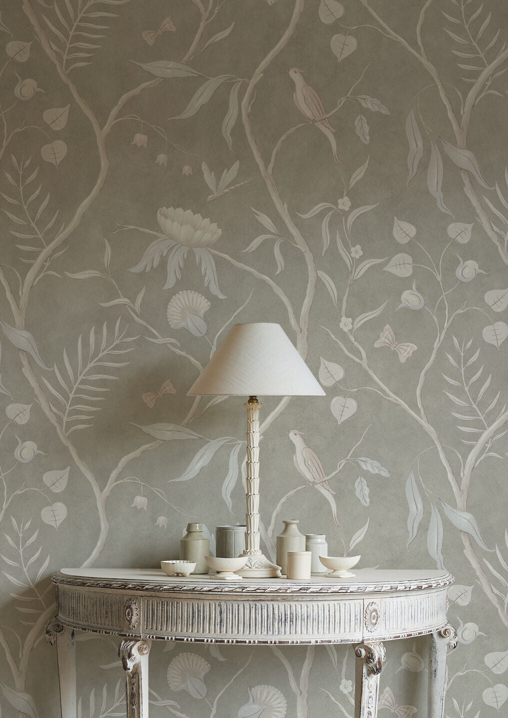 Adam's Eden Wallpaper - Gray - Lewis & Wood