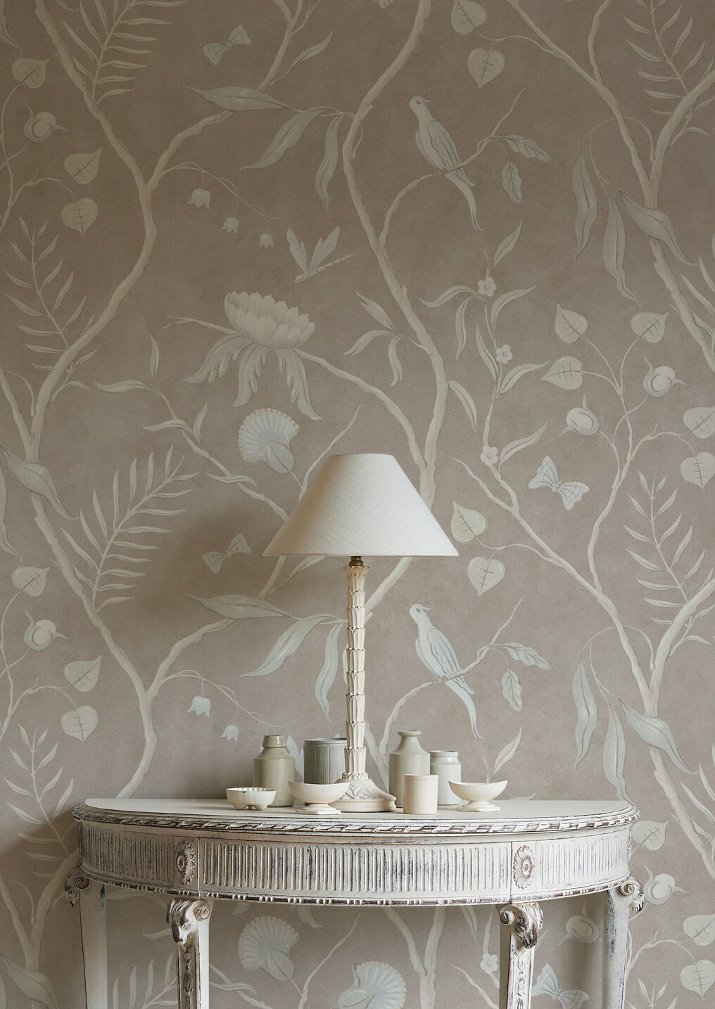 Adam's Eden Wallpaper - Pink - Lewis & Wood