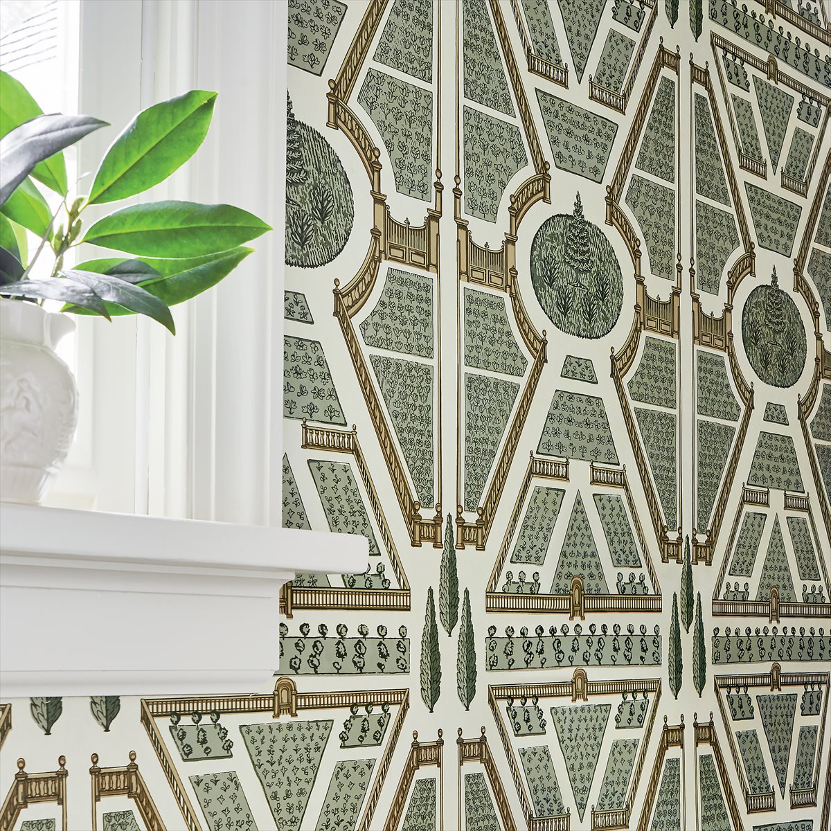 Aerial Garden Wallpaper - Green - AT9599 - Anna French