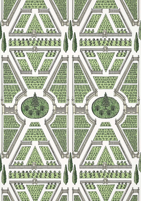 Aerial Garden Wallpaper - Green - AT9599 - Anna French
