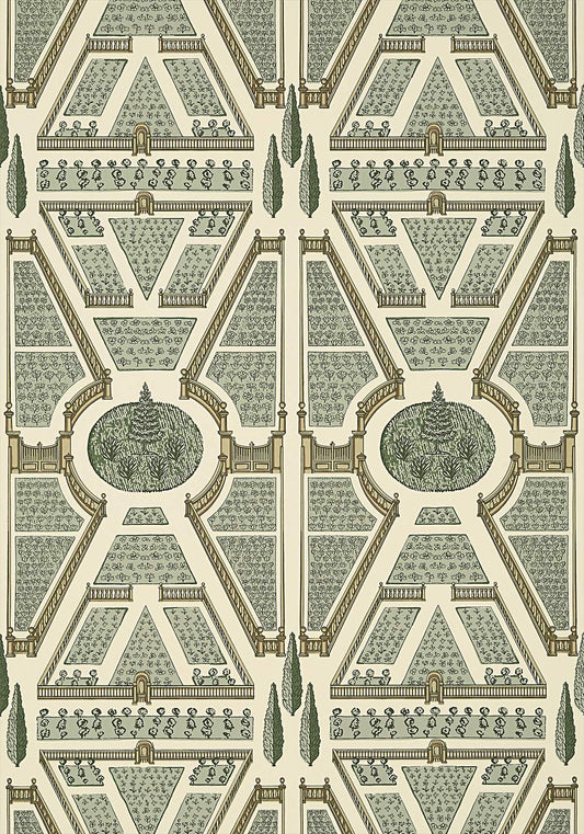 Aerial Garden Wallpaper - Sage - AT9597 - Anna French