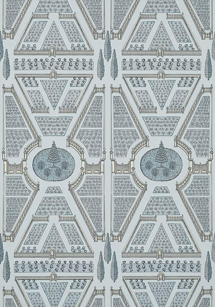 Aerial Garden Wallpaper - Spa Blue - AT9601 - Anna French