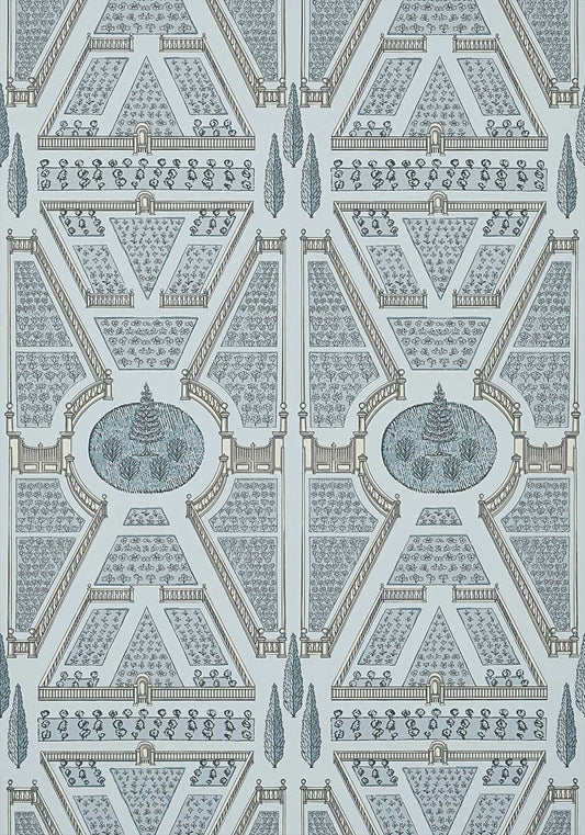 Aerial Garden Wallpaper - Spa Blue - AT9601 - Anna French