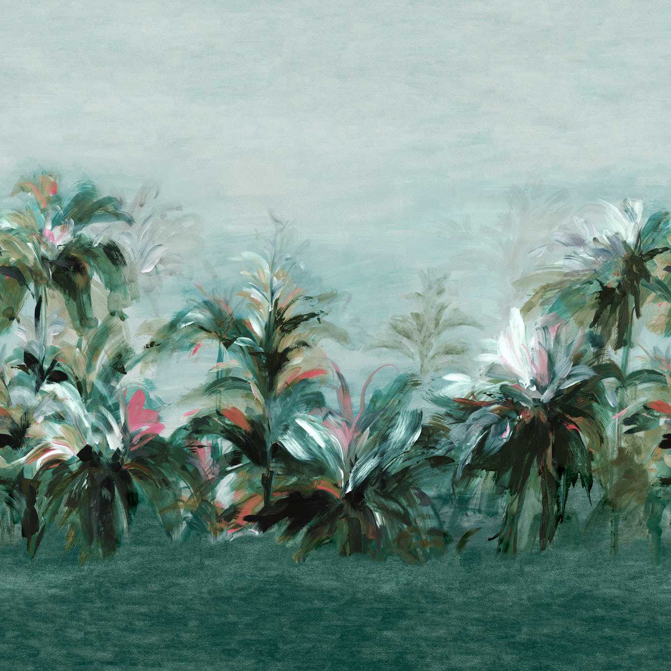 Alberi Wallpaper - Teal/Fuchsia Banner - Clarke & Clarke