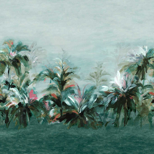 Alberi Wallpaper - Teal/Fuchsia Banner - Clarke & Clarke