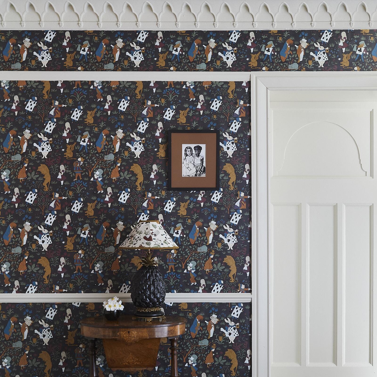 Alice In Wonderland Wallpaper - Noir - House of Hackney