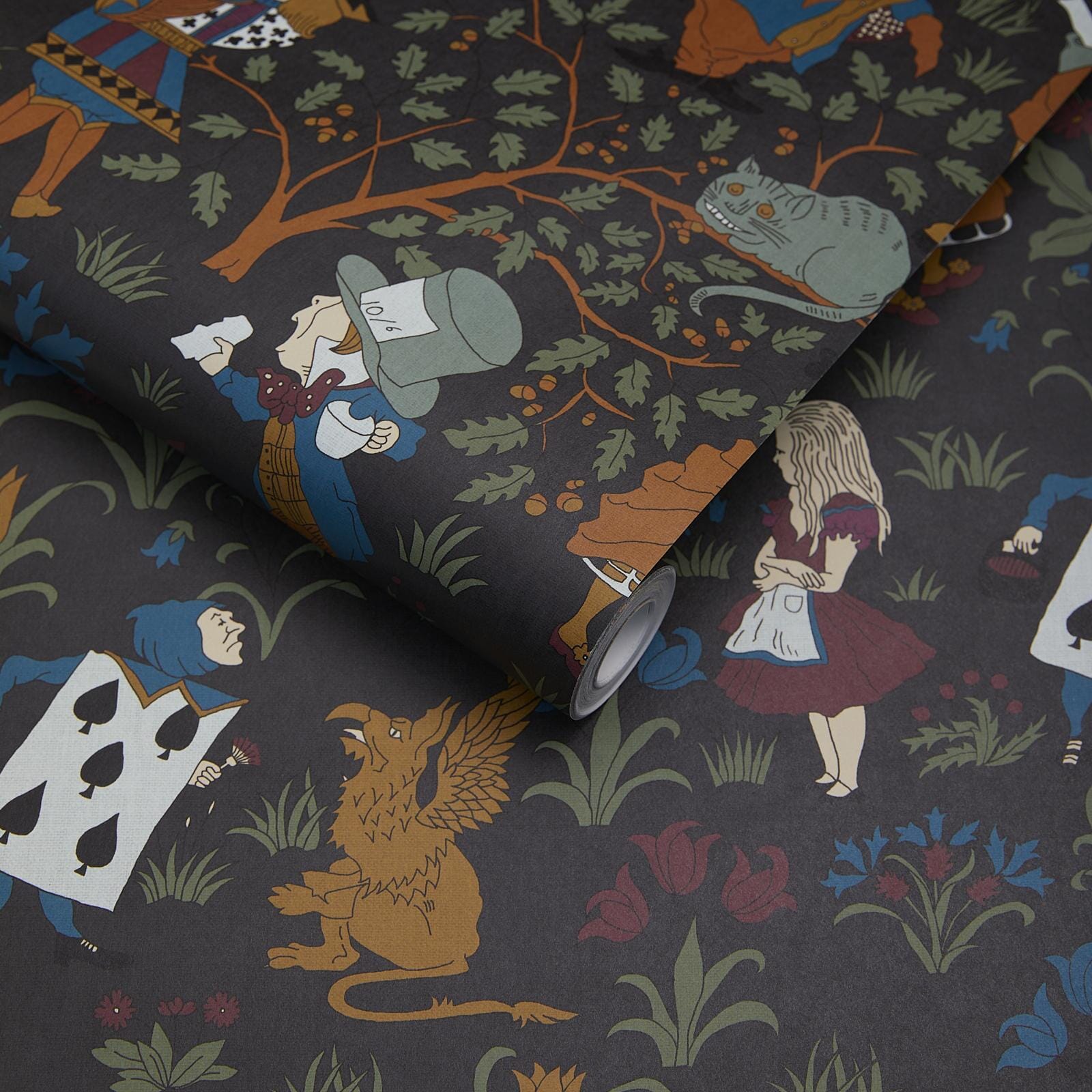 Alice In Wonderland Wallpaper - Noir - House of Hackney