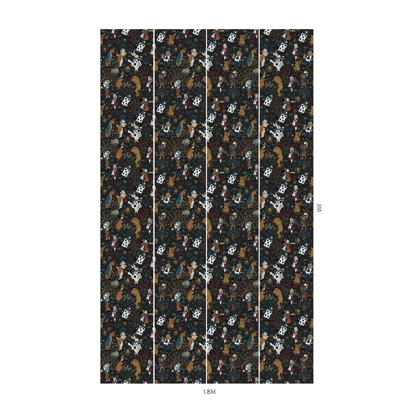Alice In Wonderland Wallpaper - Noir - House of Hackney