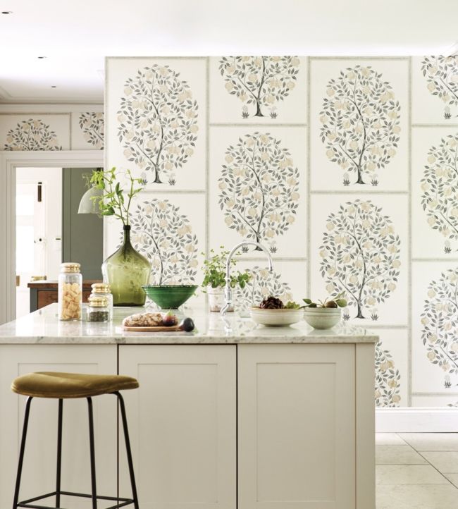 Anaar Tree Wallpaper - Charcoal/Gold - DCPW216791 - Sanderson
