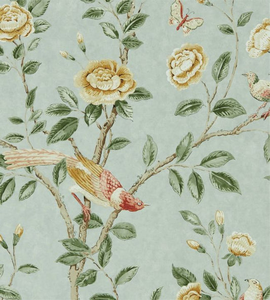 Andhara Wallpaper - Sea Glass /Lemon - DCPW216793 - Sanderson